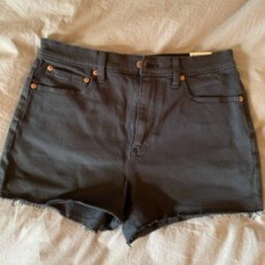 PINK black denim, cut off shorts